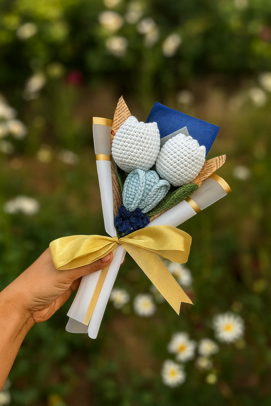 Blue & White Tulip Bouquet